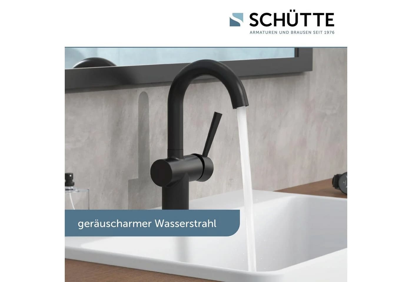 Schütte Waschtischarmatur CORNWALL Schwarz mit Cold-Start und Pop-up - Bild 4