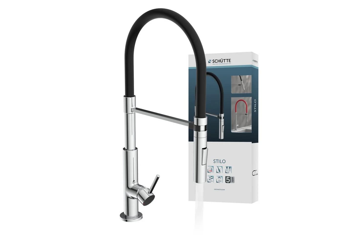 Schütte Spültischarmatur Stilo Ausziehbar 360° Schwenkbar Silber - Bild 2