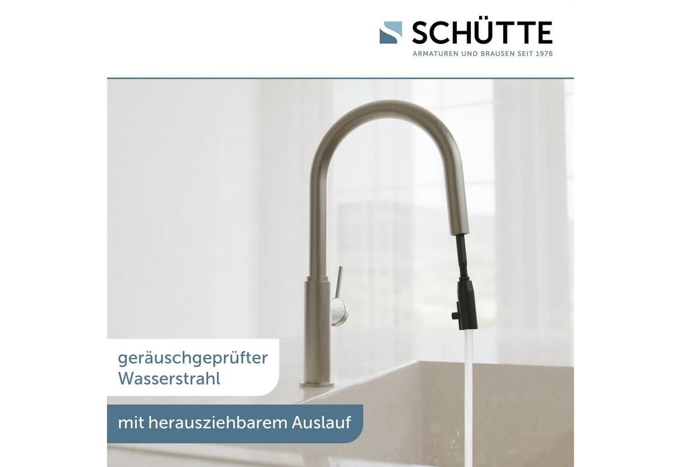 Schütte Spültischarmatur Blackpool Silber Edelstahloptik 360° Schwenkbar - Bild 3