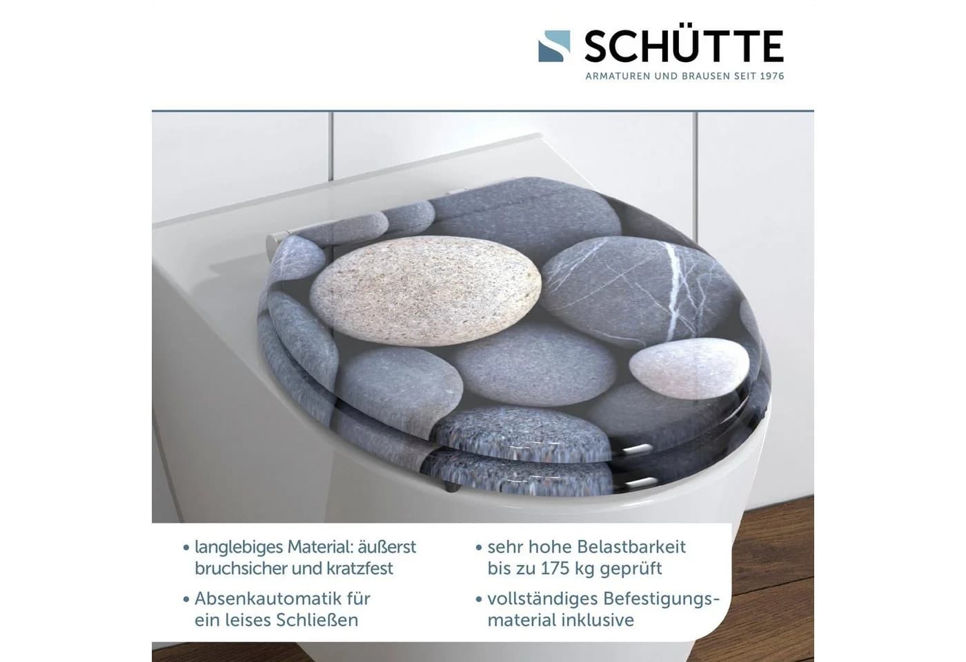 Schütte WC-Sitz GREY STONES Bunt mit Absenkautomatik - Bild 2