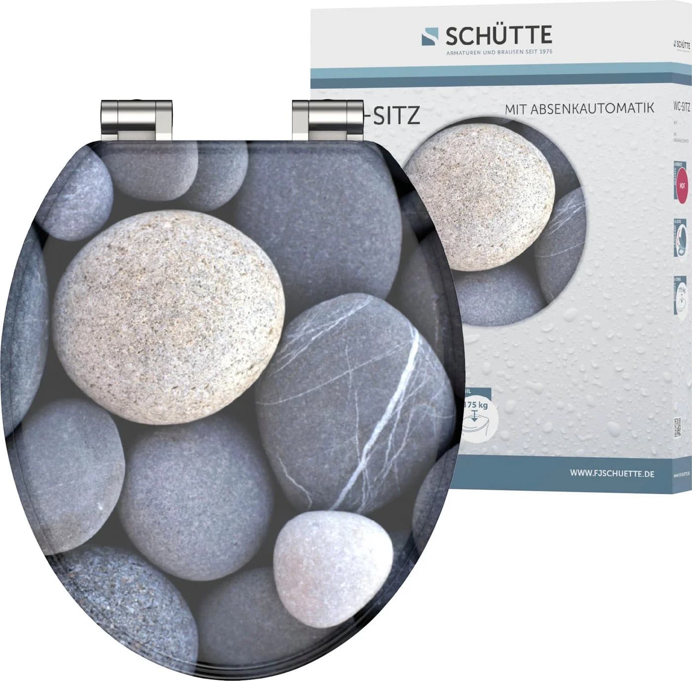 Schütte WC-Sitz GREY STONES Bunt mit Absenkautomatik - Bild 3
