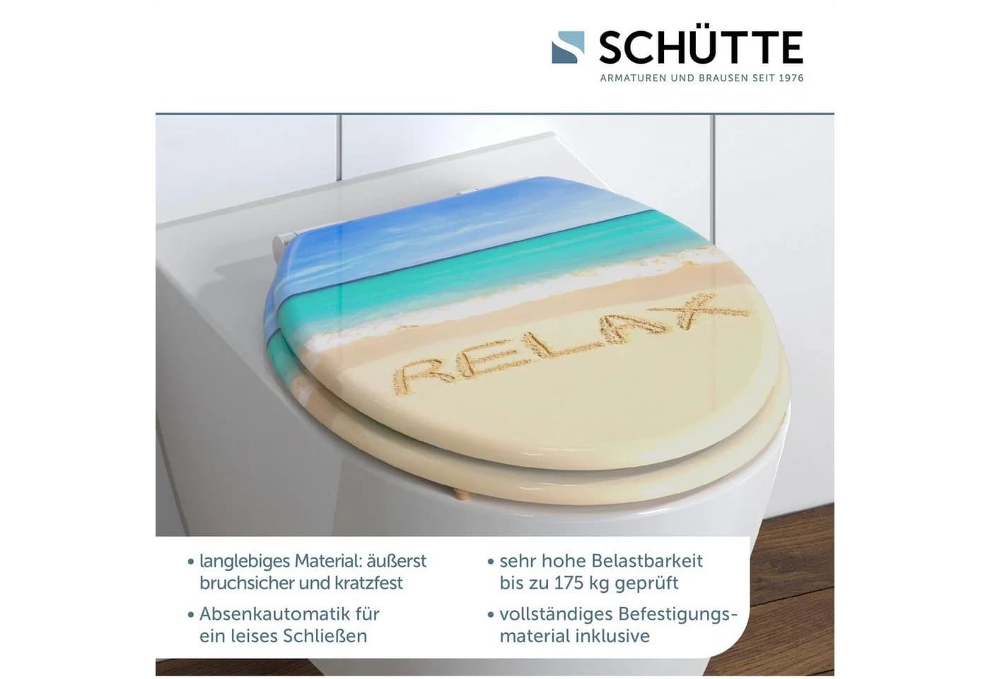 Schütte WC-Sitz Relax mit Absenkautomatik und Strandmotiv - Bild 2
