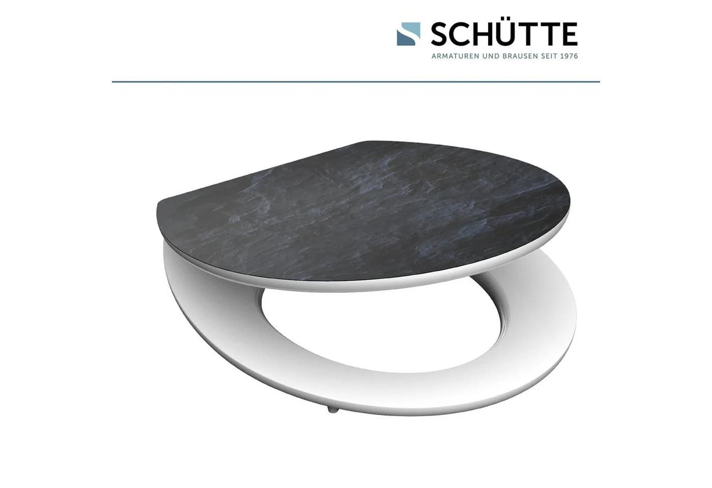 Schütte WC-Sitz BLACK STONE Schwarz MDF High Gloss mit Absenkautomatik - Bild 3