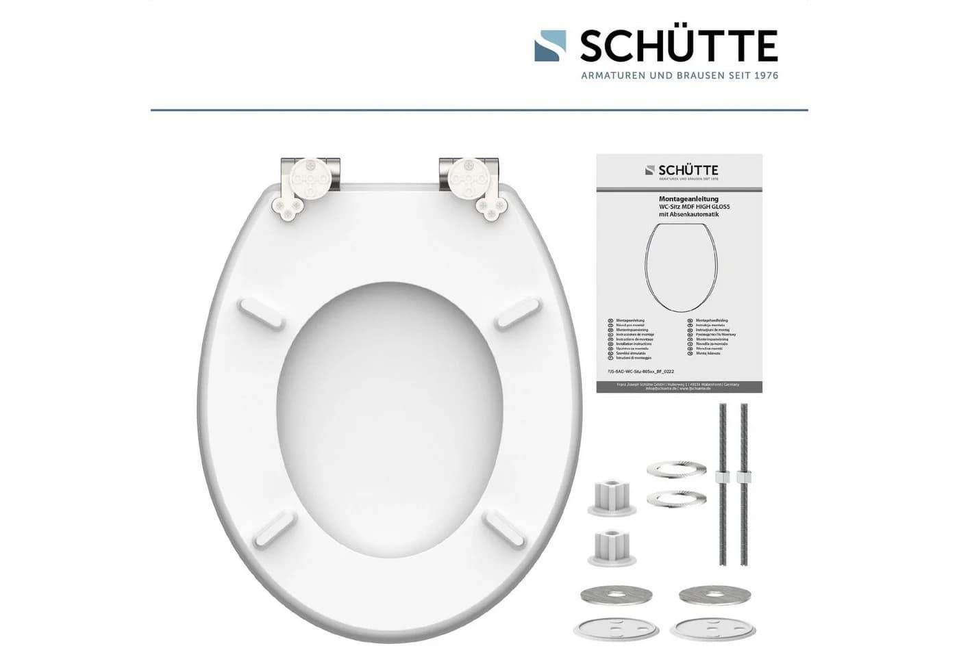 Schütte WC-Sitz BLACK STONE Schwarz MDF High Gloss mit Absenkautomatik - Bild 5