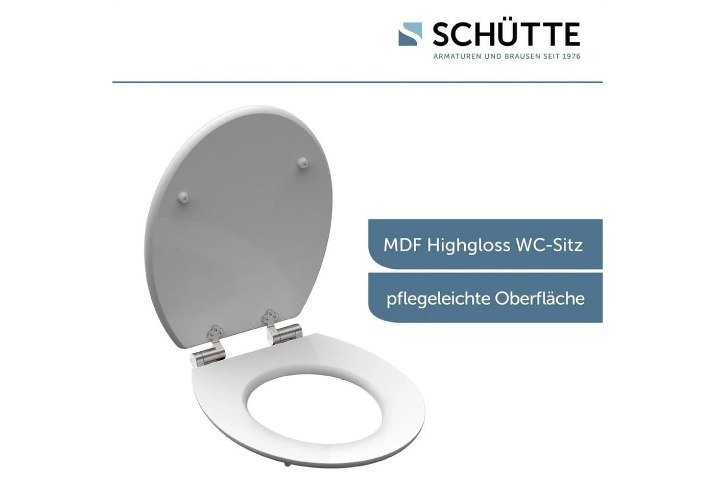 Schütte WC-Sitz Blue Wood Türkis/Holzfarben Hochglanz mit SoftClose - Bild 5