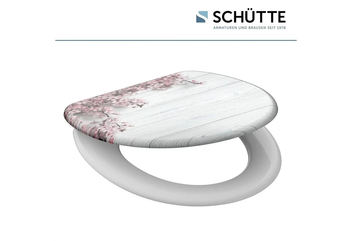 SCHÜTTE WC-Sitz Segeln Rosa Blumen Duroplast Absenkautomatik - Bild 3