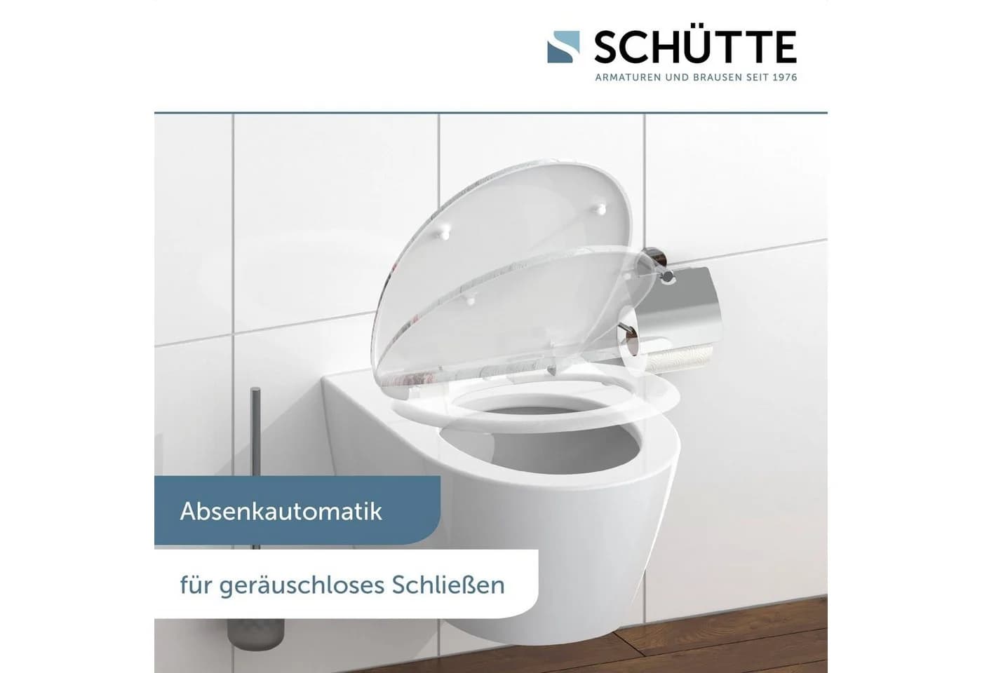 SCHÜTTE WC-Sitz Segeln Rosa Blumen Duroplast Absenkautomatik - Bild 5