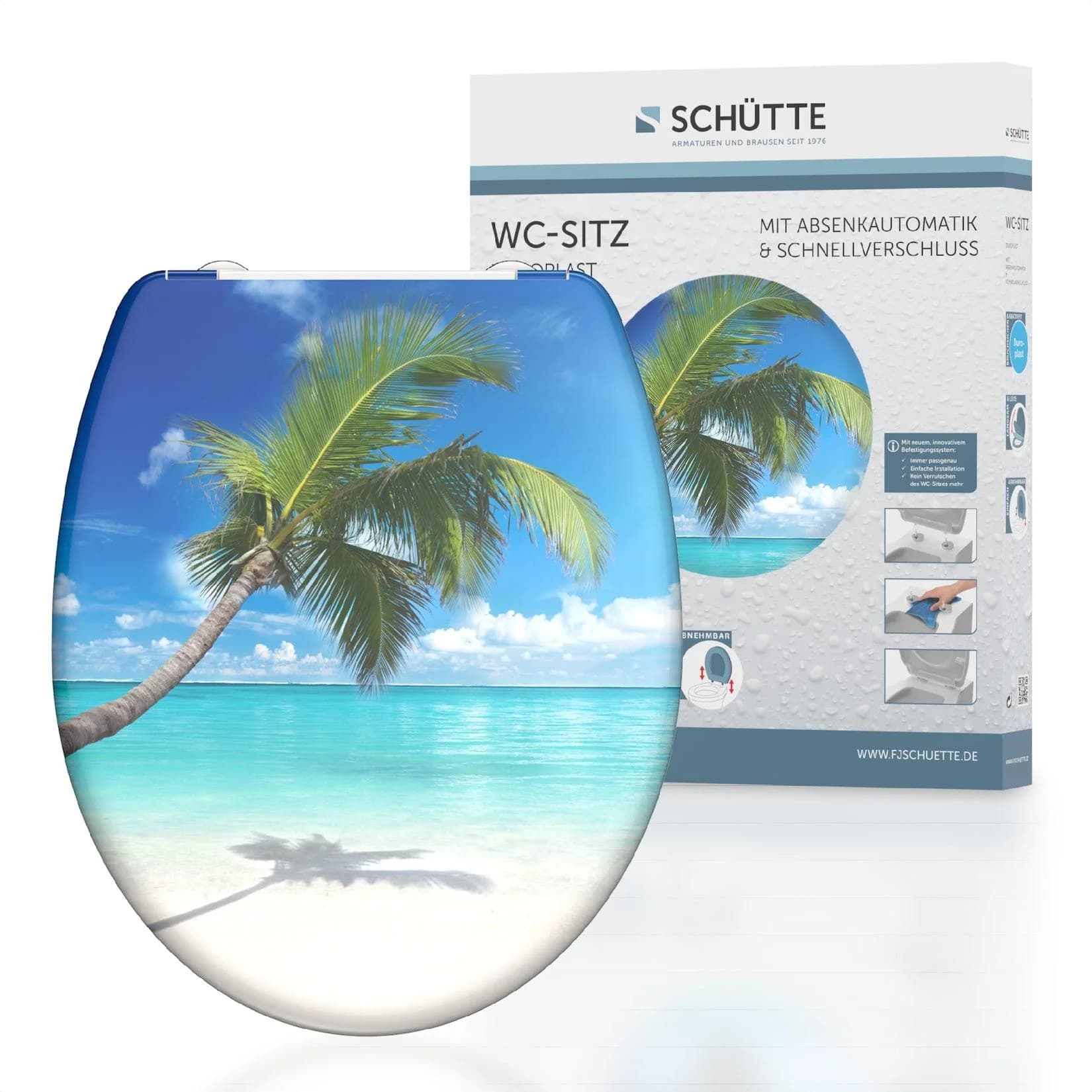 Schütte WC-Sitz CARRIBEAN Duroplast mit Absenkautomatik und Schnellverschluss