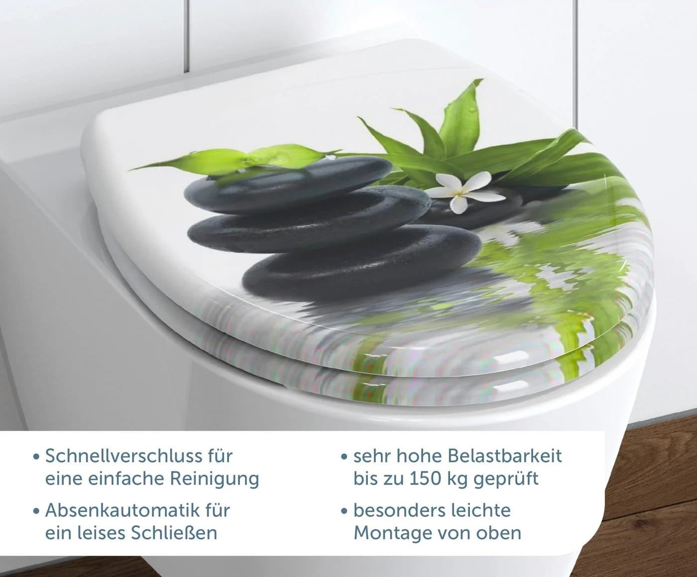 SCHÜTTE WC-Sitz Jasmin Duroplast mit Absenkautomatik und Motivdruck - Bild 2