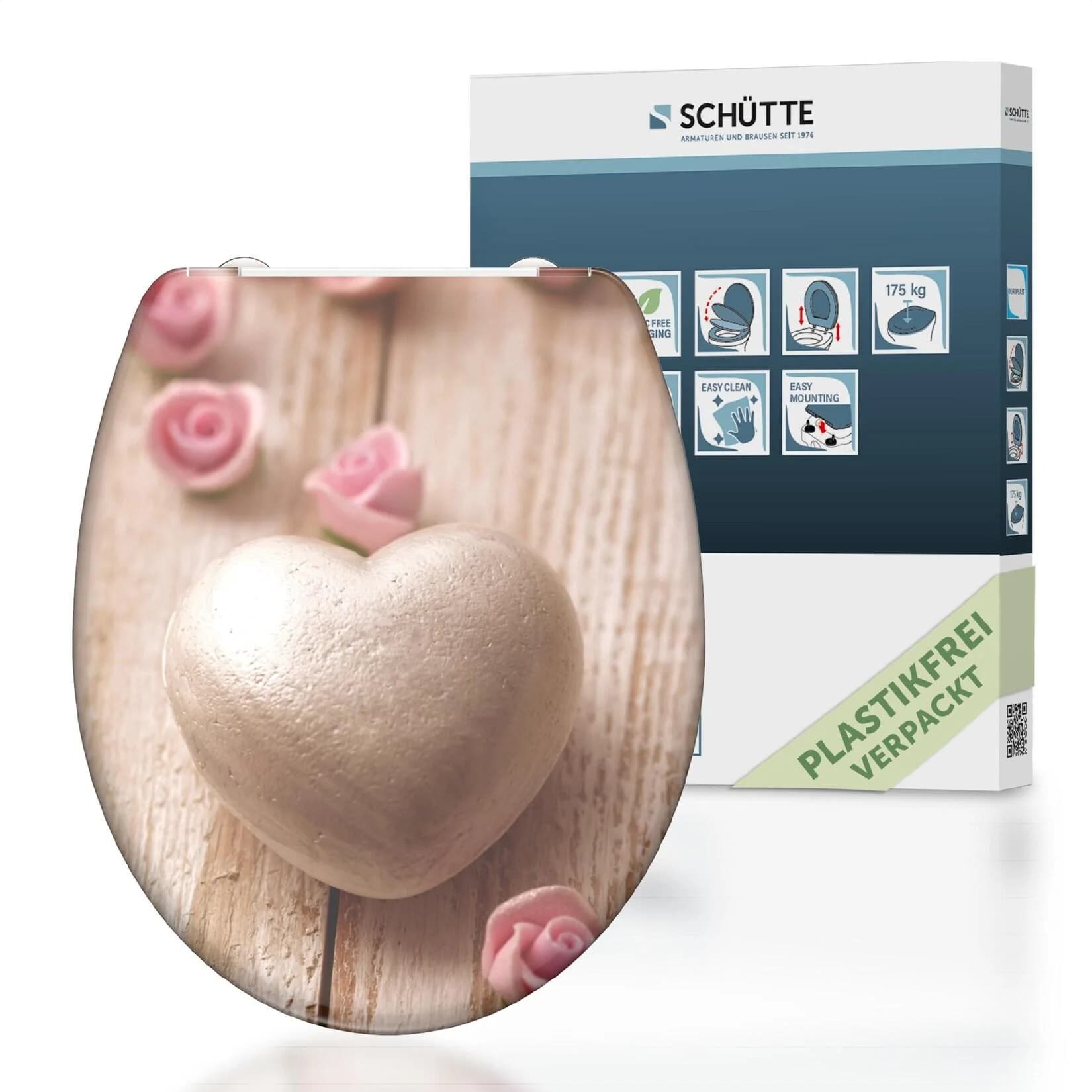 Schütte WC-Sitz Romantik Duroplast mit Absenkautomatik und Schnellverschluss