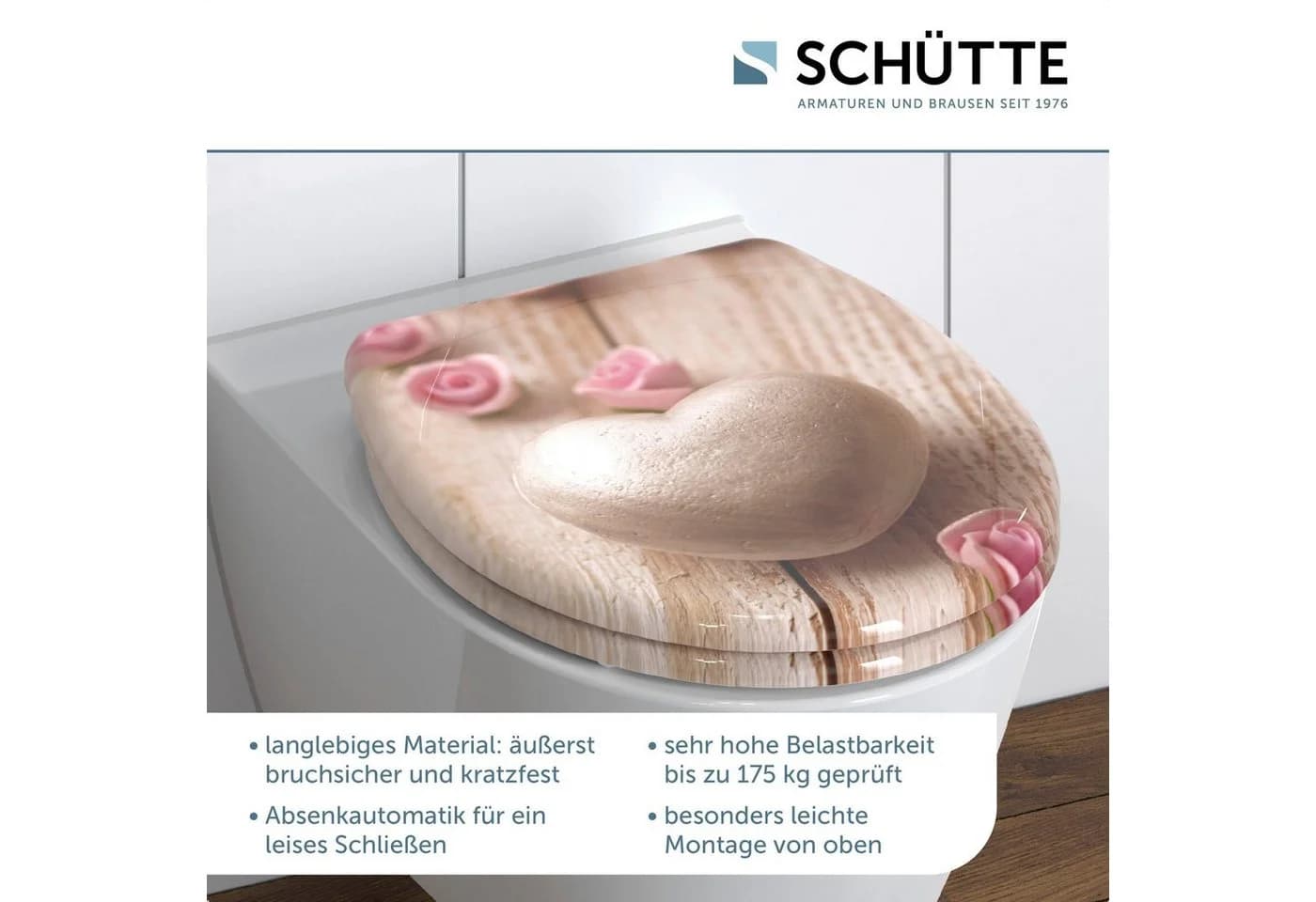 Schütte WC-Sitz Romantik Duroplast mit Absenkautomatik und Schnellverschluss - Bild 2