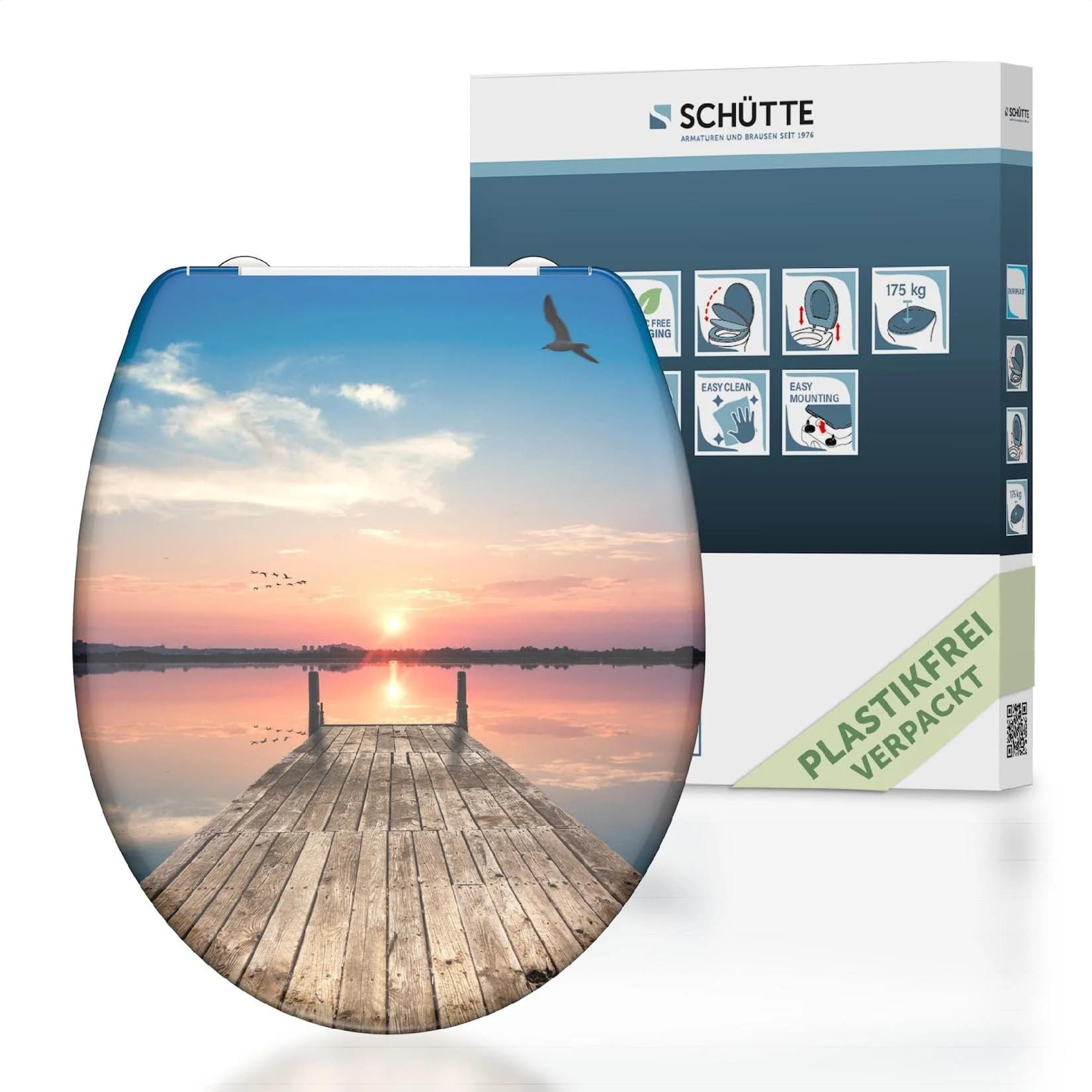 Schütte WC-Sitz SUNSET SKY Duroplast mit Absenkautomatik Standardmaß