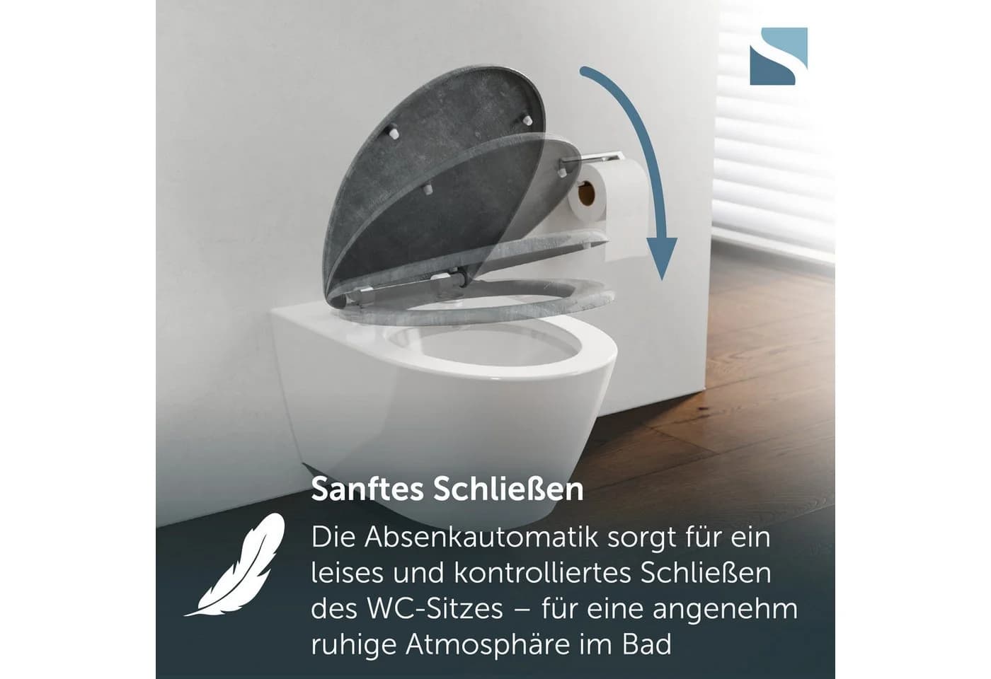 Schütte WC-Sitz LIGHT CONCRETE Grau Absenkautomatik Duroplast - Bild 3