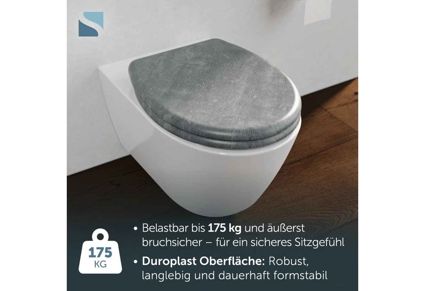 Schütte WC-Sitz LIGHT CONCRETE Grau Absenkautomatik Duroplast - Bild 4