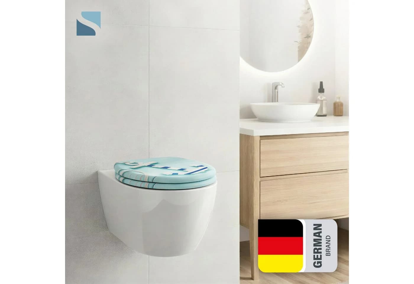Schütte WC-Sitz ANCHOR Toilettendeckel Absenkautomatik O-Form türkis