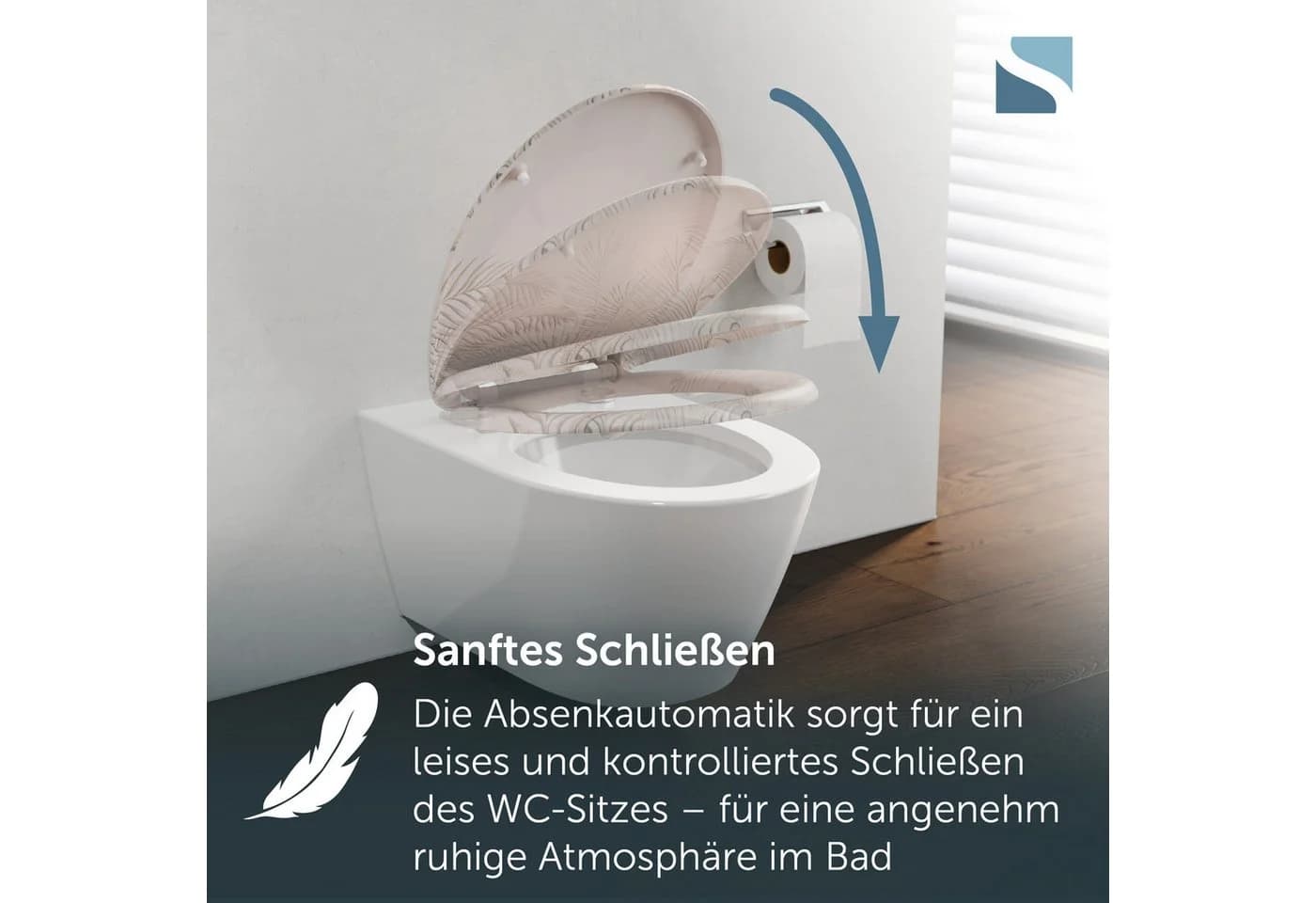 Schütte WC-Sitz PALM LEAVES O-Form Duroplast Beige - Bild 3
