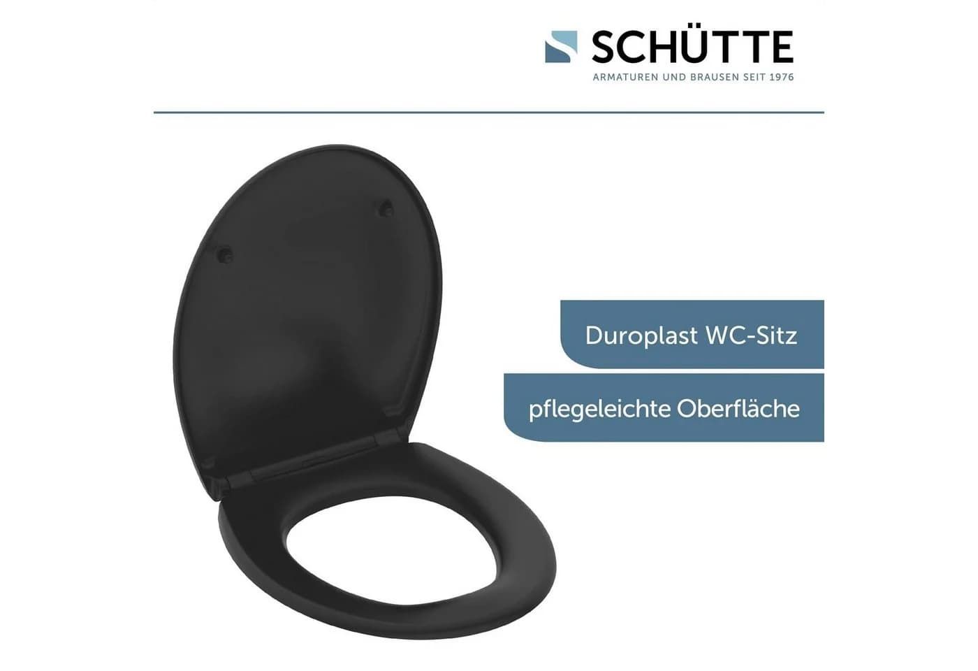 Schütte Duroplast WC-Sitz Schwarz mit Absenkautomatik und Schnellverschluss - Bild 5