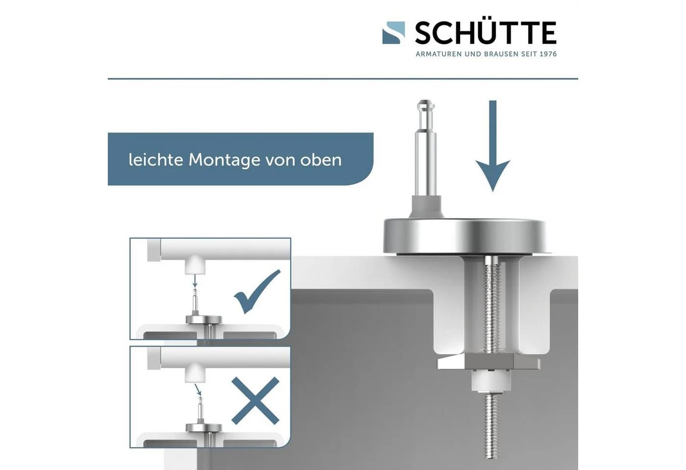 SCHÜTTE WC-Sitz Water Lily Blau/Weiß Duroplast Absenkautomatik - Bild 5