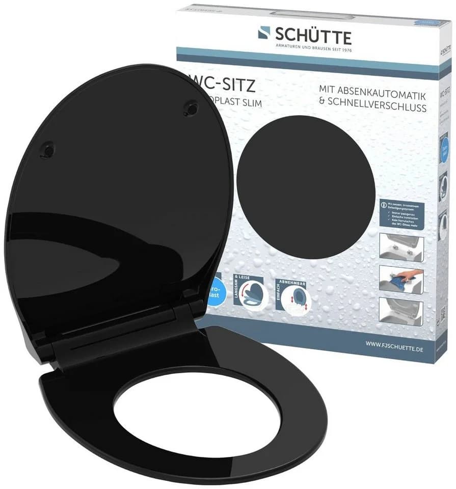 Schütte WC-Sitz SLIM Schwarz Duroplast Absenkautomatik - Bild 2