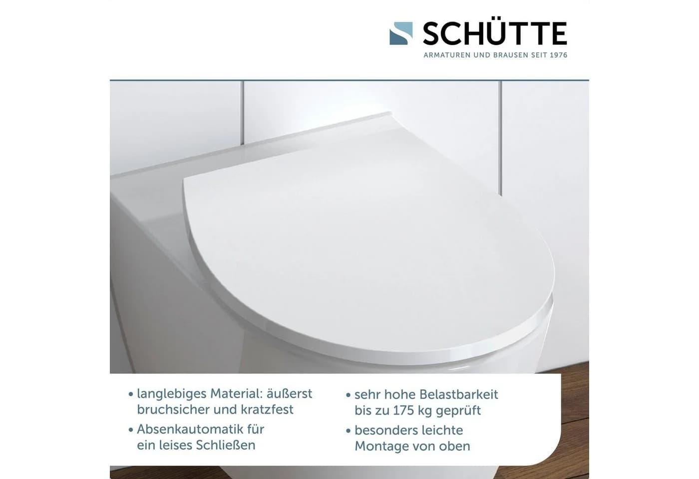 Schütte WC-Sitz mit LED, Absenkautomatik, Schnellverschluss Weiss - Bild 4