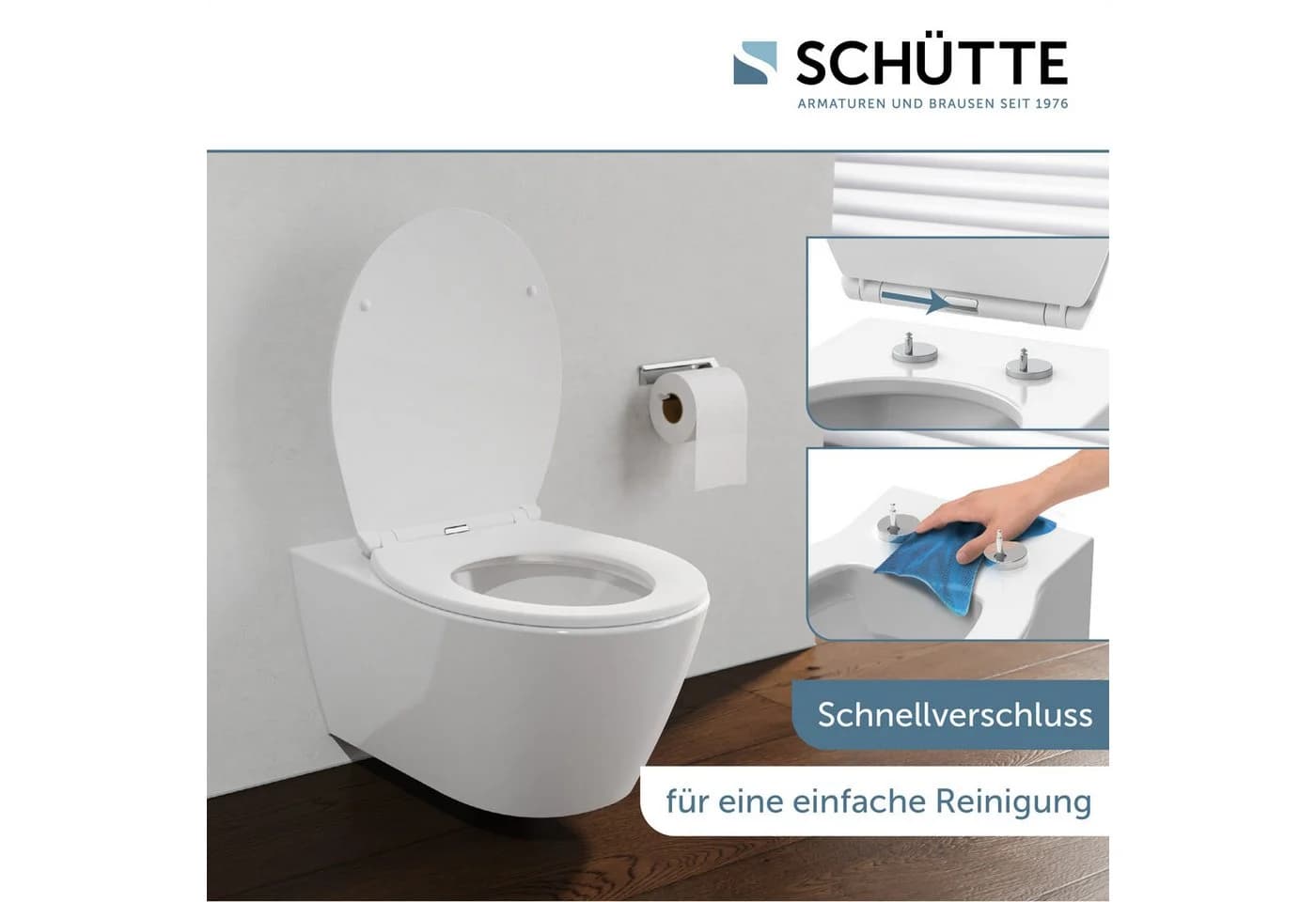 Schütte WC-Sitz WHITE PREMIUM Thermoplast Weiß Absenkautomatik - Bild 3