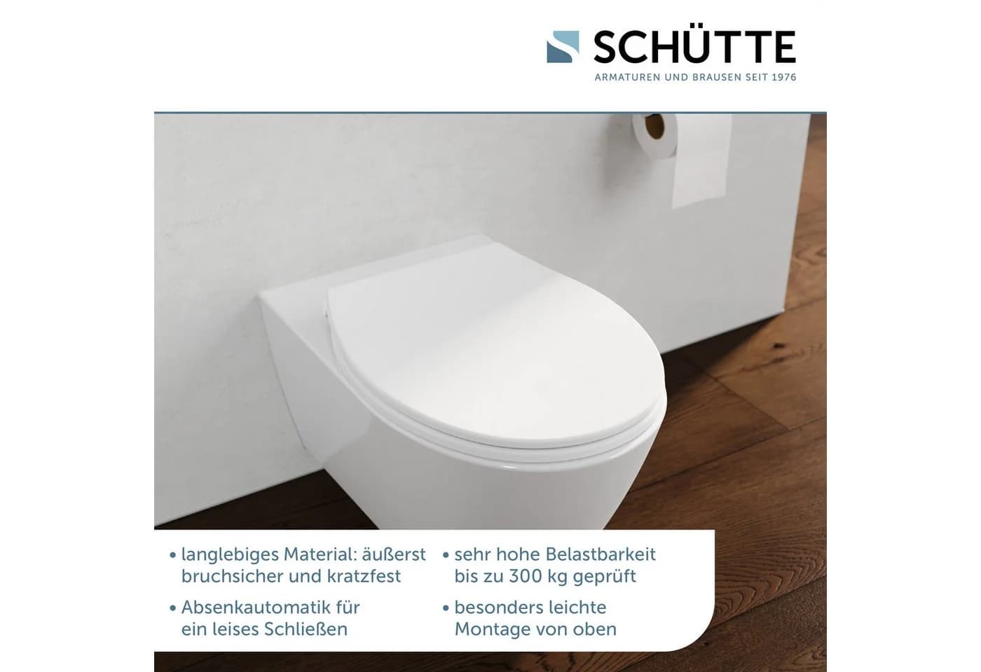 Schütte WC-Sitz WHITE PREMIUM Thermoplast Weiß Absenkautomatik - Bild 4