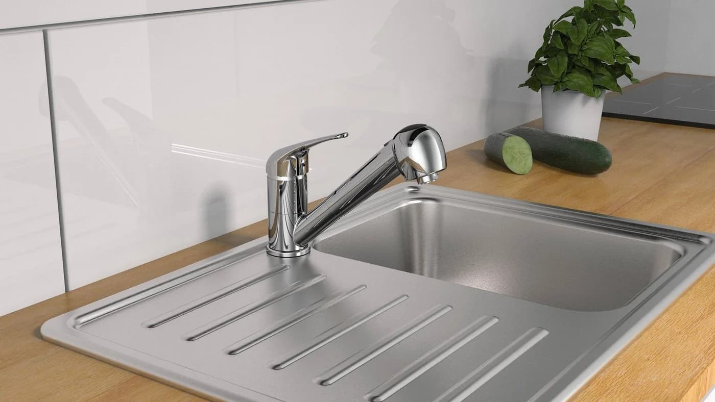 SCHÜTTE Ultra Spültischarmatur Grau Chrom Ausziehbar Niederdruck