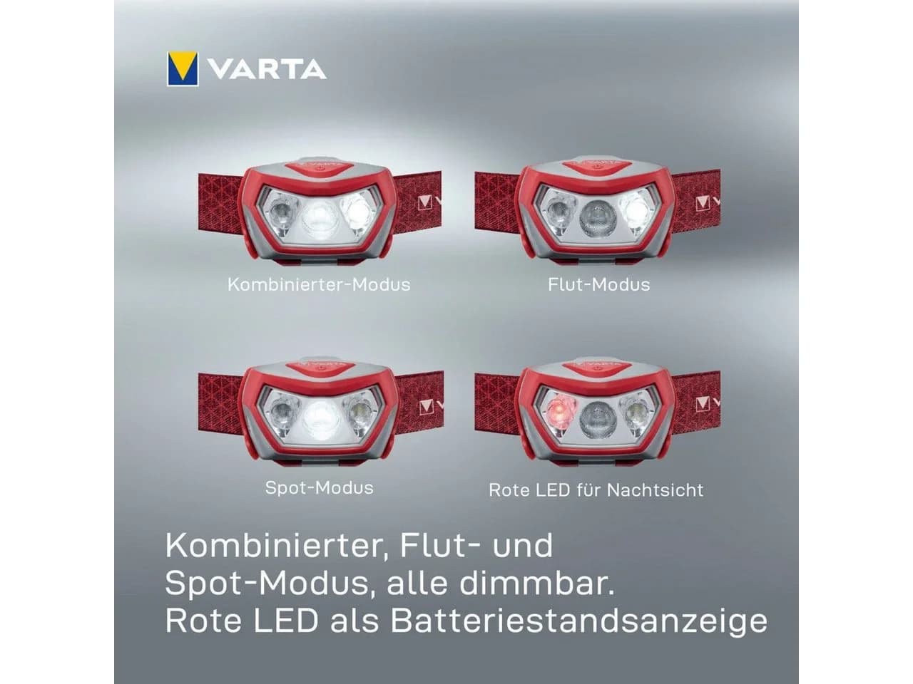 VARTA Kopflampe Outdoor Sports H20 Pro inkl. 3xAAA Batterien - Bild 4