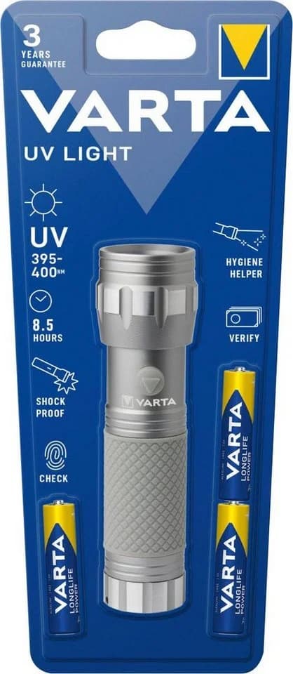 VARTA Taschenlampe UV Licht Set Schwarzlicht Hygienehilfe