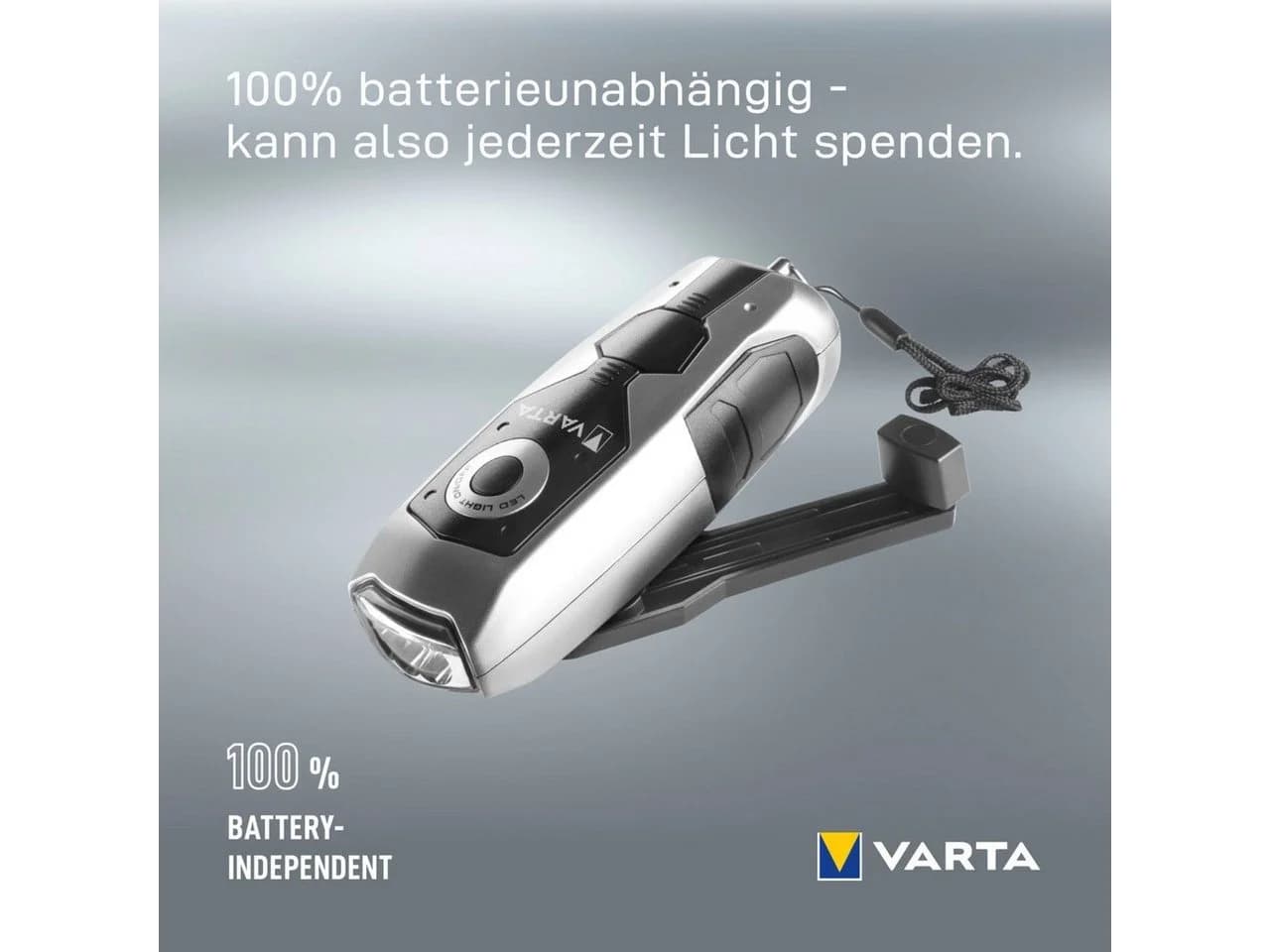 VARTA Taschenlampe DYNAMO LIGHT LED mit Kurbel - Schwarz/Grau - Bild 4