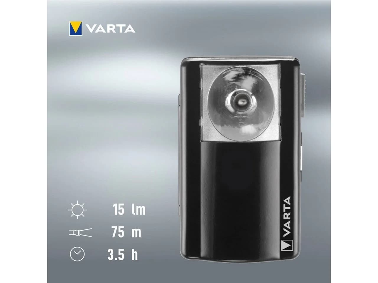 Varta Palm Light Taschenlampe Schwarz Metall mit Clip - Bild 5