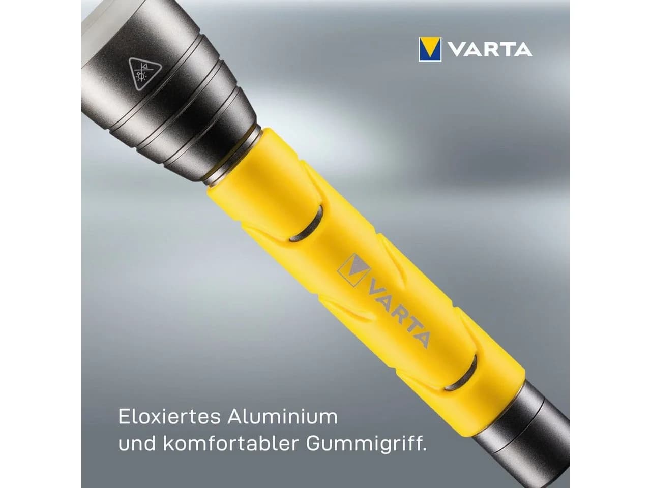 VARTA Outdoor Sports Taschenlampe F20 LED inkl. 2x AA Batterien Gelb/Silber - Bild 3