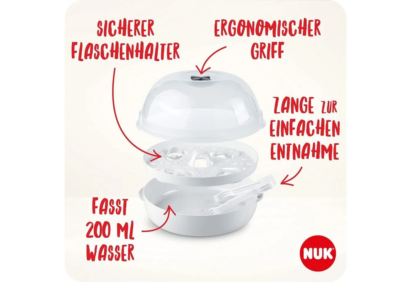 NUK Micro Express Plus Dampf-Vaporisator Transparent - Bild 5