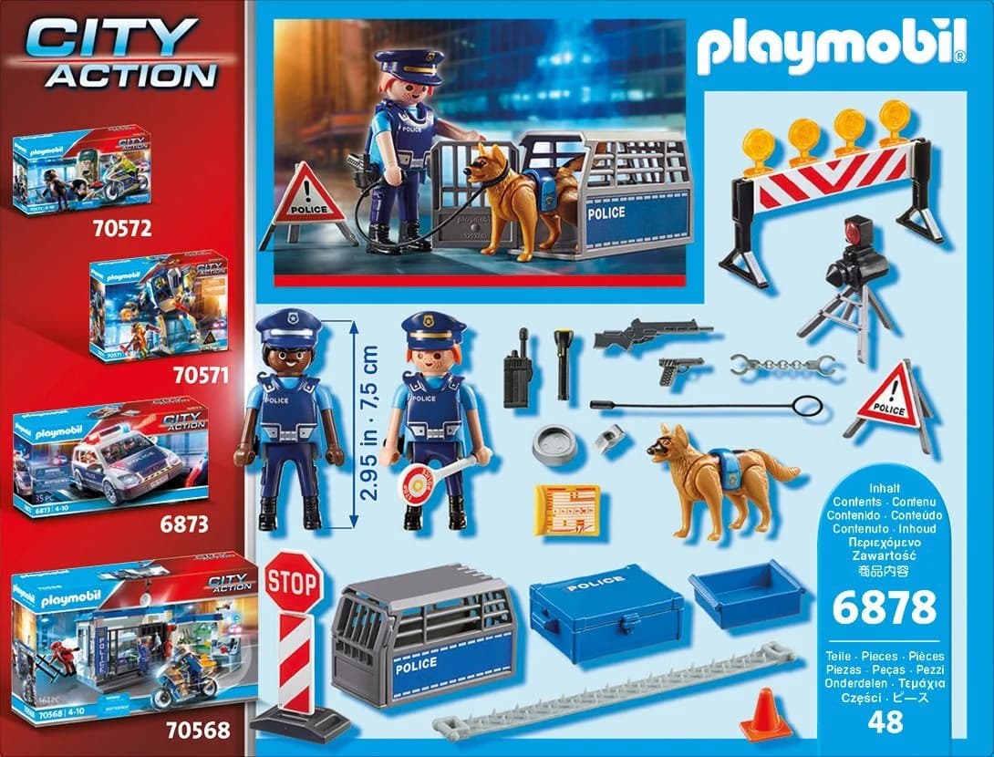 Playmobil Polizei-Straßensperre 6878 Bunt Konstruktions-Spielset