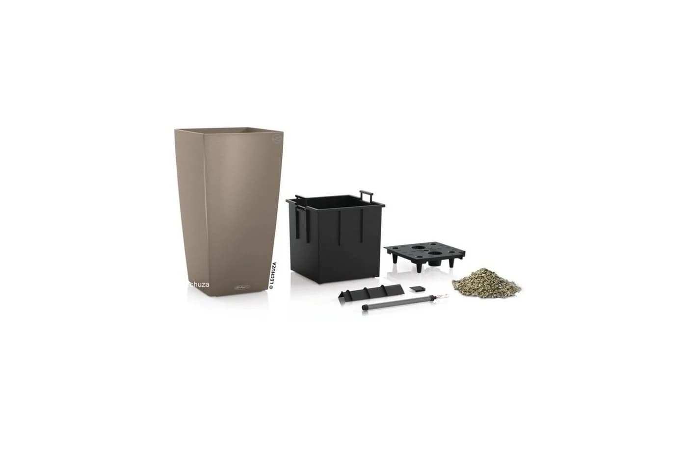 Lechuza® Pflanzkübel Cubico Color 30 sandbraun mit Wassersystem