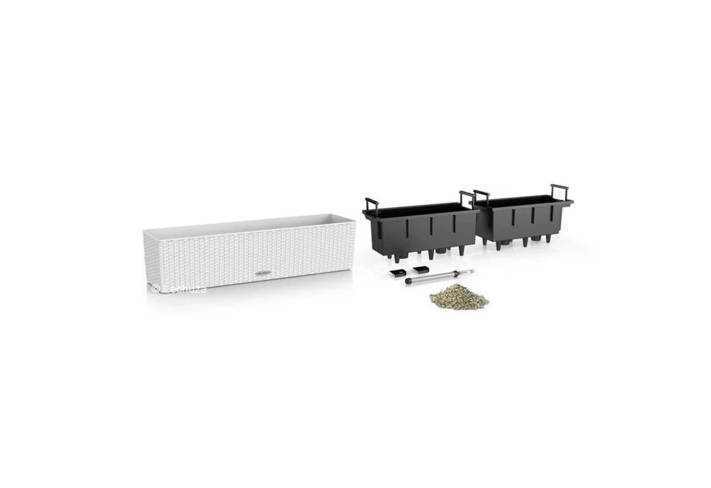Lechuza® Balkonkasten Balconera Cottage 80 Graphitschwarz