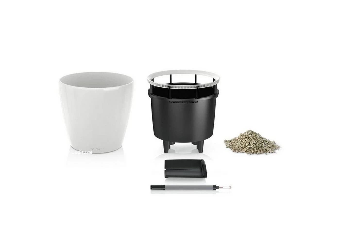 Lechuza Classico LS Pflanzkübel silber metallic