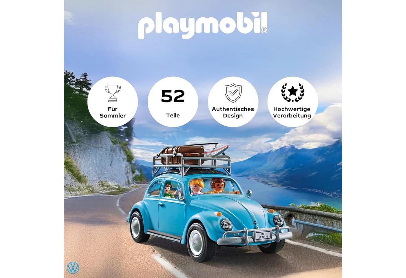 Playmobil VW Käfer 70177 Konstruktions-Spielset mit 3 Figuren