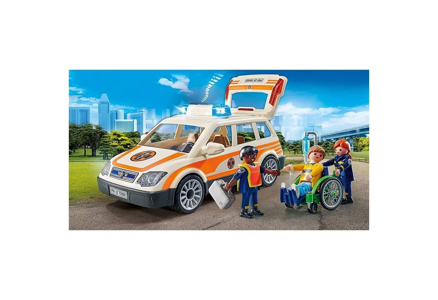 Playmobil 71037 Notarzt-PKW Konstruktions-Spielset mit Licht und Sound