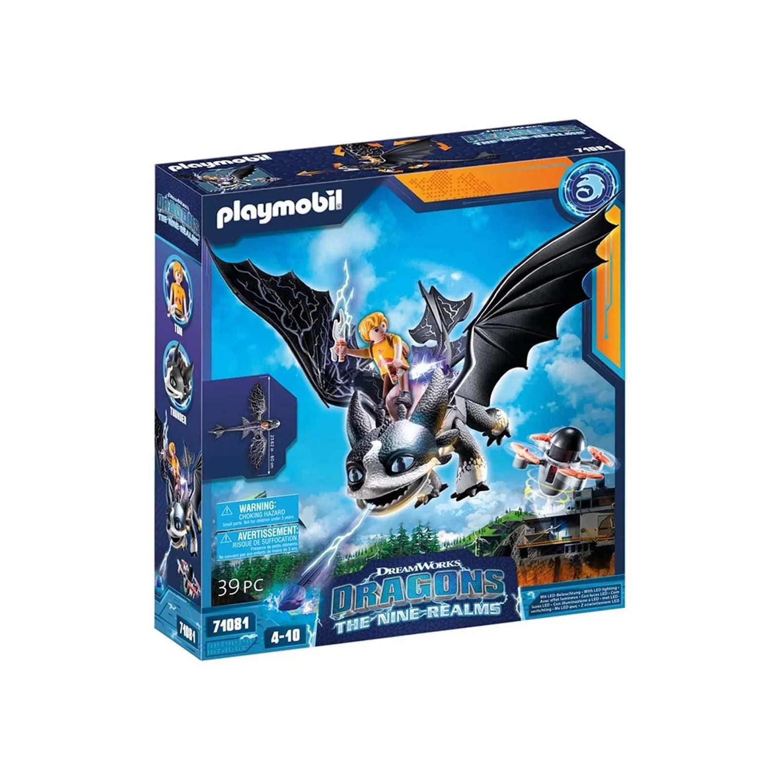 PLAYMOBIL Dragons Thunder & Tom Spielset mit Licht und Schussfunktion