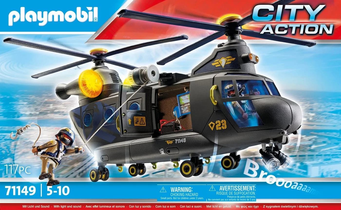 PLAYMOBIL SWAT-Rettungshelikopter 71149 mit Licht und Sound