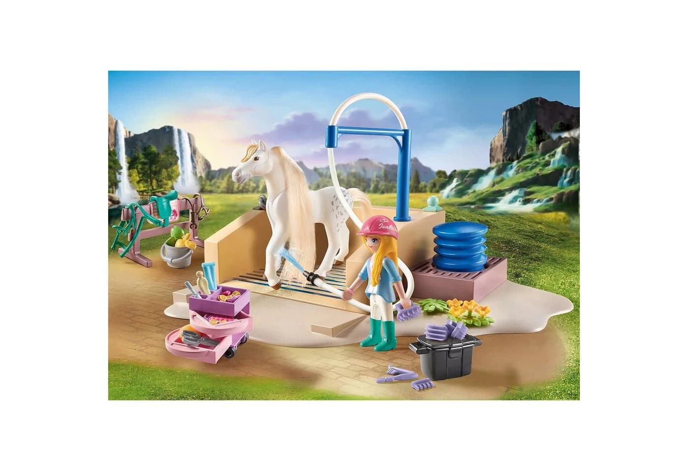 PLAYMOBIL Konstruktions-Spielset Isabella & Lioness mit Waschplatz 71354