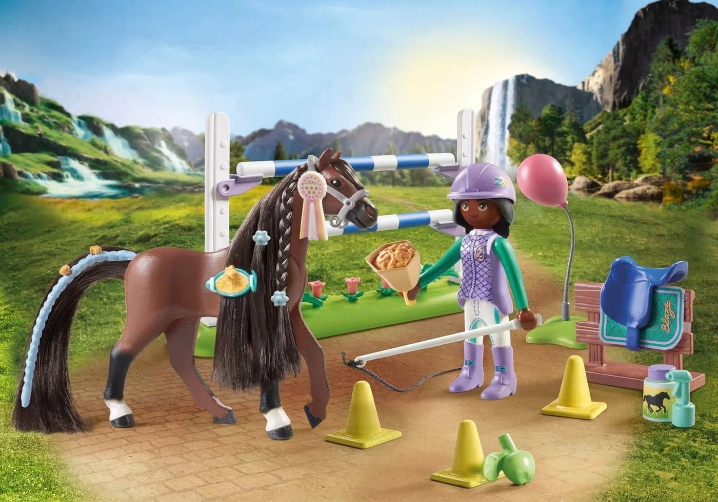 PLAYMOBIL Konstruktions-Spielset Zoe & Blaze mit Turnierparcours 71355 - Bild 4