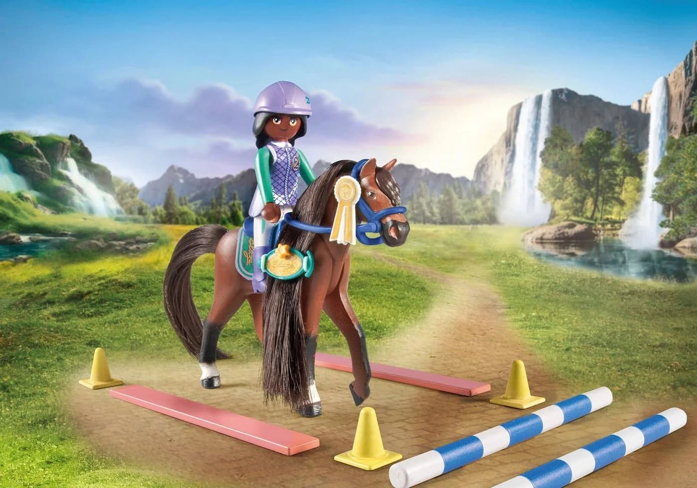 PLAYMOBIL Konstruktions-Spielset Zoe & Blaze mit Turnierparcours 71355 - Bild 5