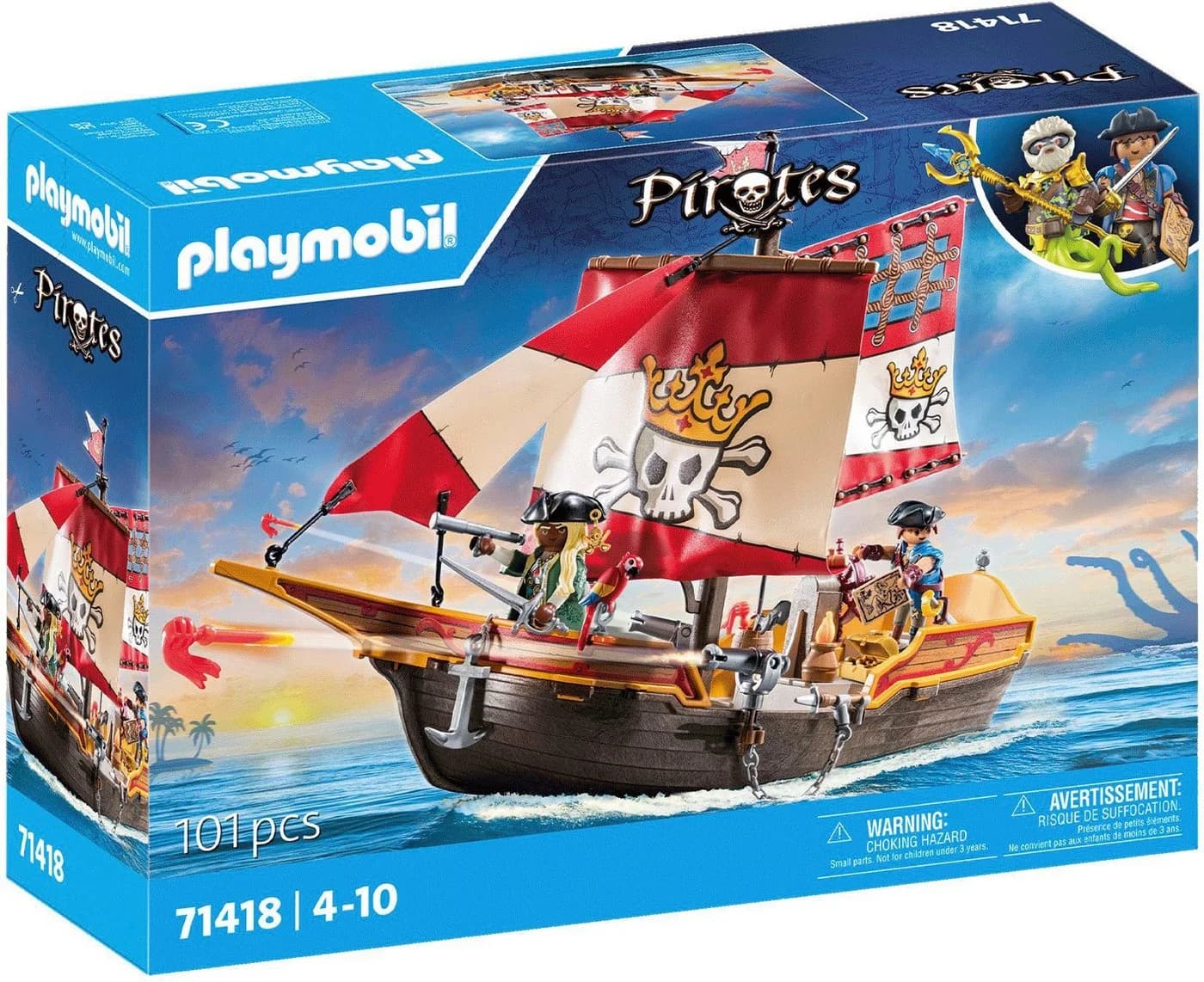 PLAYMOBIL Piratenschiff 71418 Bunt Schwimmspielzeug mit Figuren - Bild 2