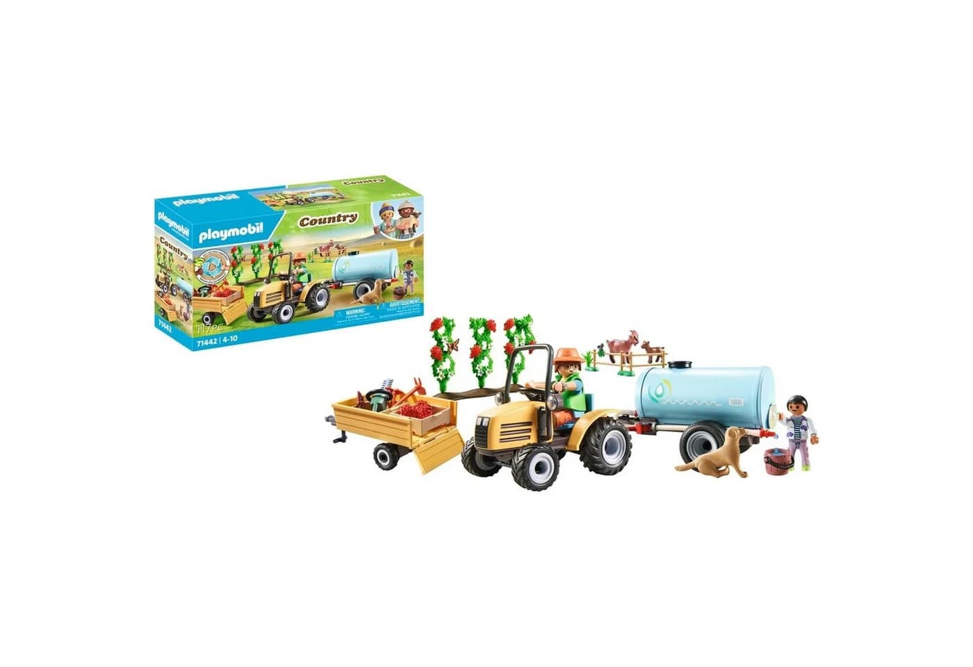 PLAYMOBIL Traktor mit Anhänger und Wassertank 71442 Country