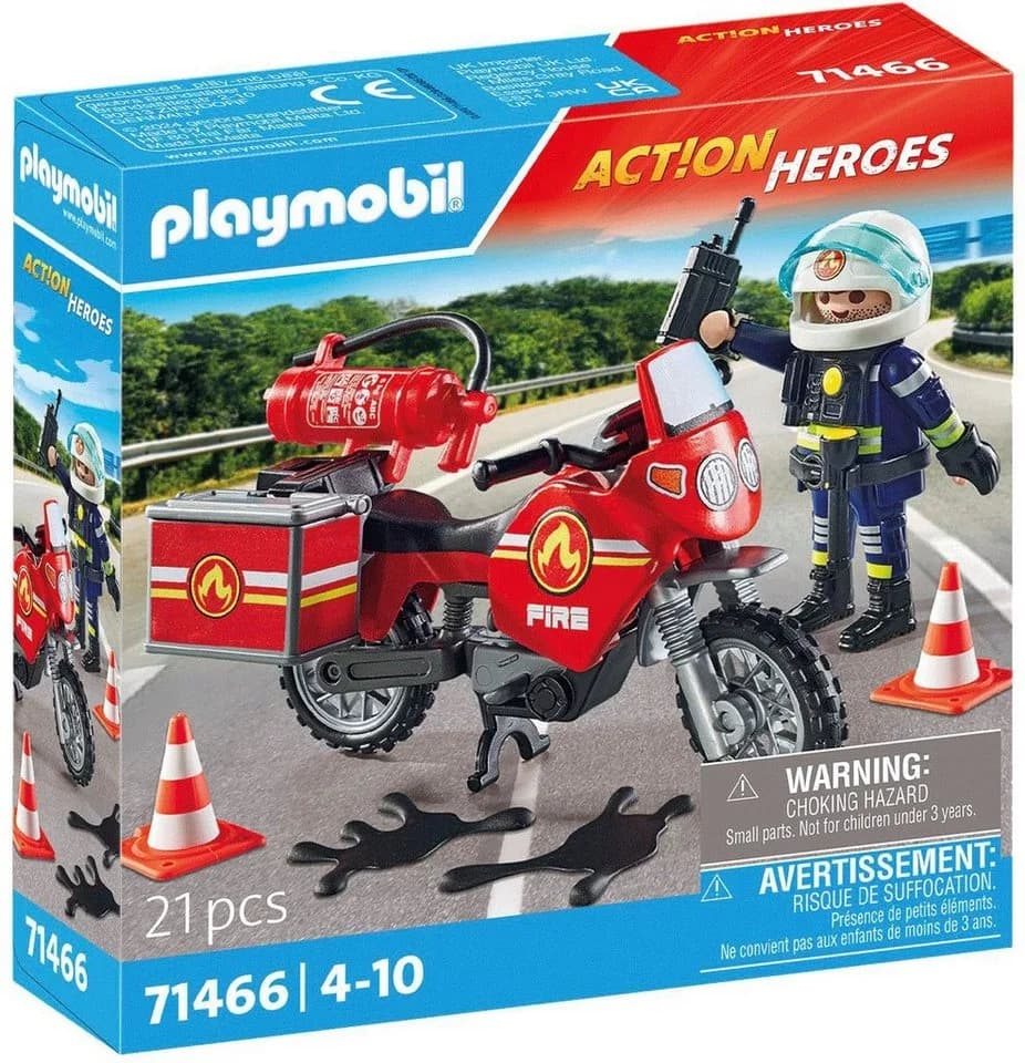 PLAYMOBIL Feuerwehrmotorrad am Unfallort 71466 Action Heroes Bunt - Bild 2