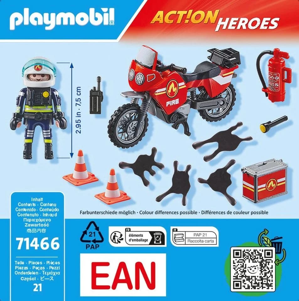 PLAYMOBIL Feuerwehrmotorrad am Unfallort 71466 Action Heroes Bunt - Bild 4