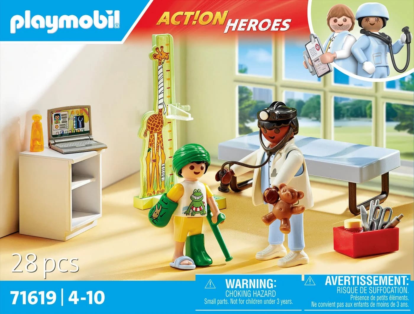 PLAYMOBIL Kinderarzt mit Teddybär 71619 Action Heroes 28-tlg. Bunt - Bild 5