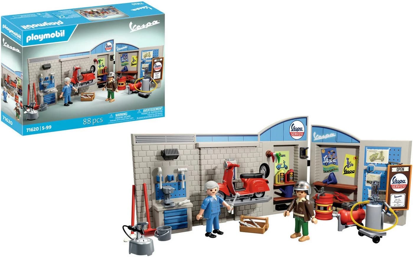 PLAYMOBIL 60s Vespa Garage (71620) Bunt Retro Werkstatt